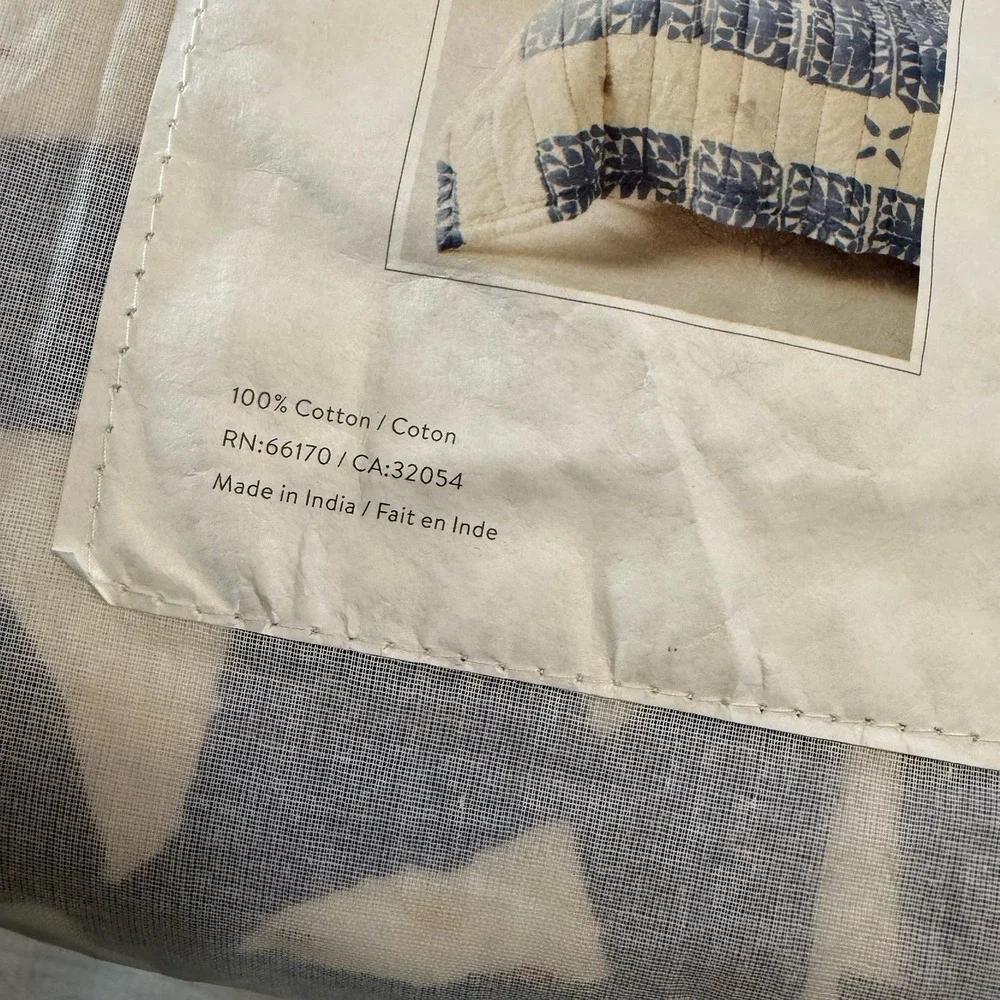 Anthropologie block printed gila collection pair of‎ king shams 20 x 36